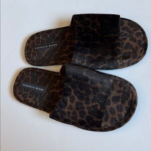 Veronica Beard Brown Leopard Slides